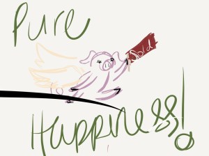 A  local artist's impression of the fact that there are no more pigs on the property.